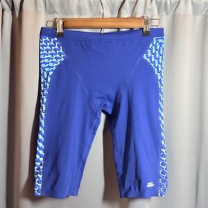 Funky Trunks Blue Geometric Print Swimming Training Jammer Men's 34/M